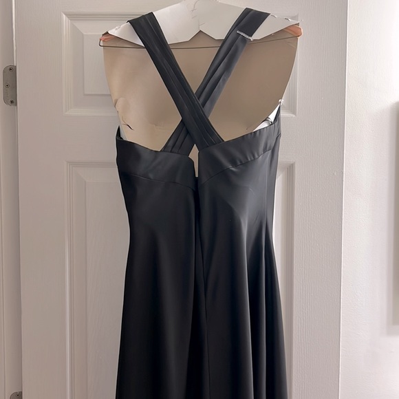 🖤 BLACK CRISS-CROSS BACK BRIDESMAID GOWN OR PROM DRESS Women’s 14 M/L Bust: 38” - Picture 4 of 8